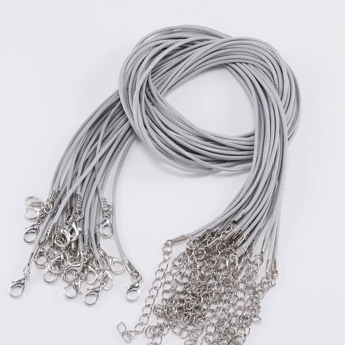 10Pcs/lot Dia 1.5/2mm Leather Cord Necklace With Clasp Adjustable Braided Rope for Jewelry Making DIY Necklace Bracelet Supplies
